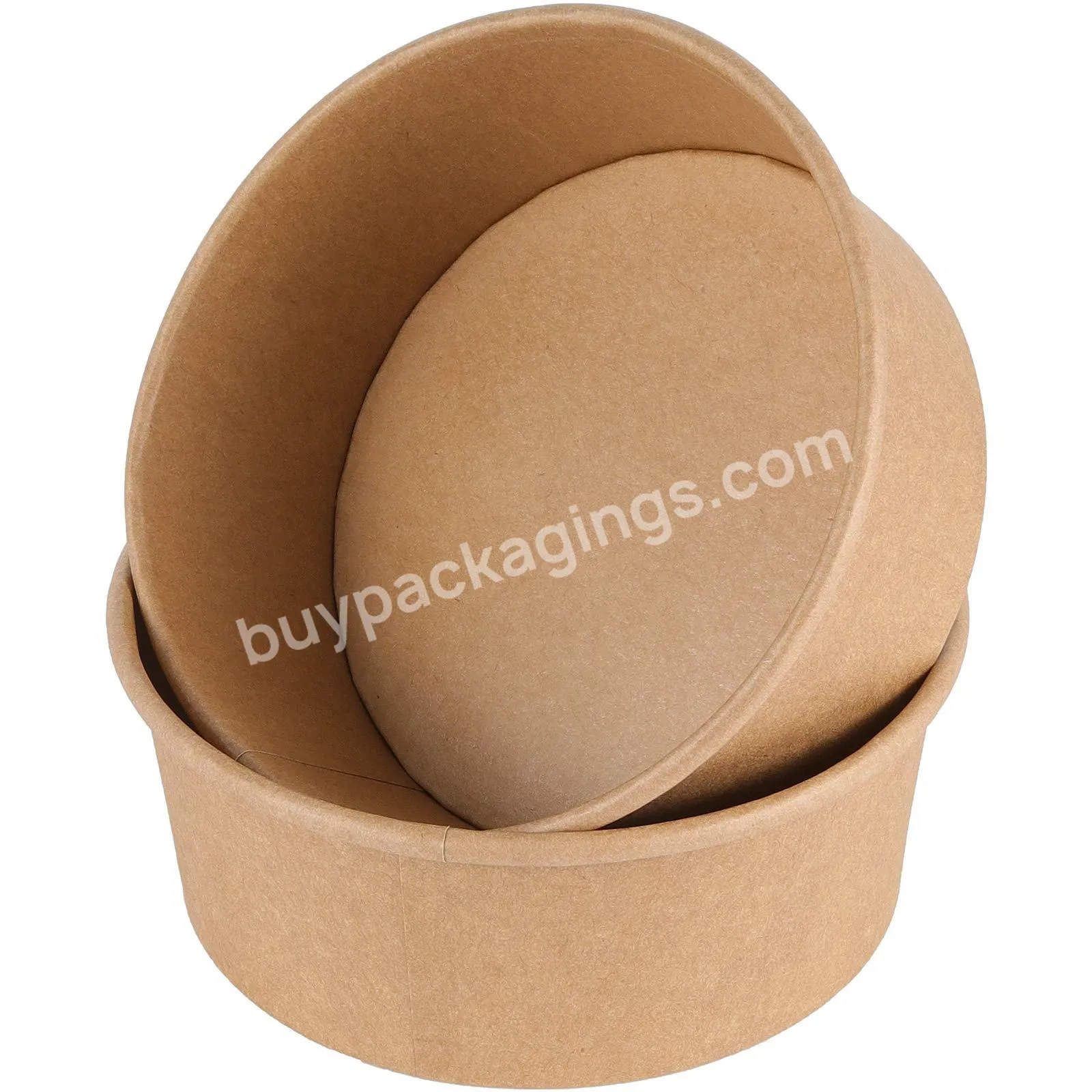 Hot Selling Eco Friendly Kraft Bowls Disposable Paper Food Bowl 500ml With 150mm Pet Lids