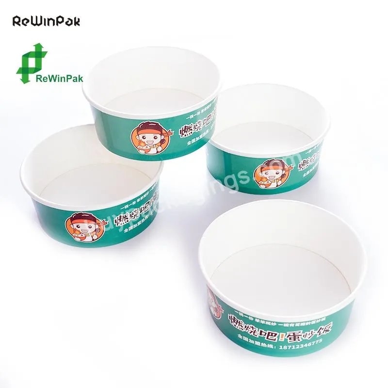 Hot Selling Food Grade Bowl And White Paper Bowl Lid Custom Dimension Packing Food Single Wall Fast Food Salad Bowl