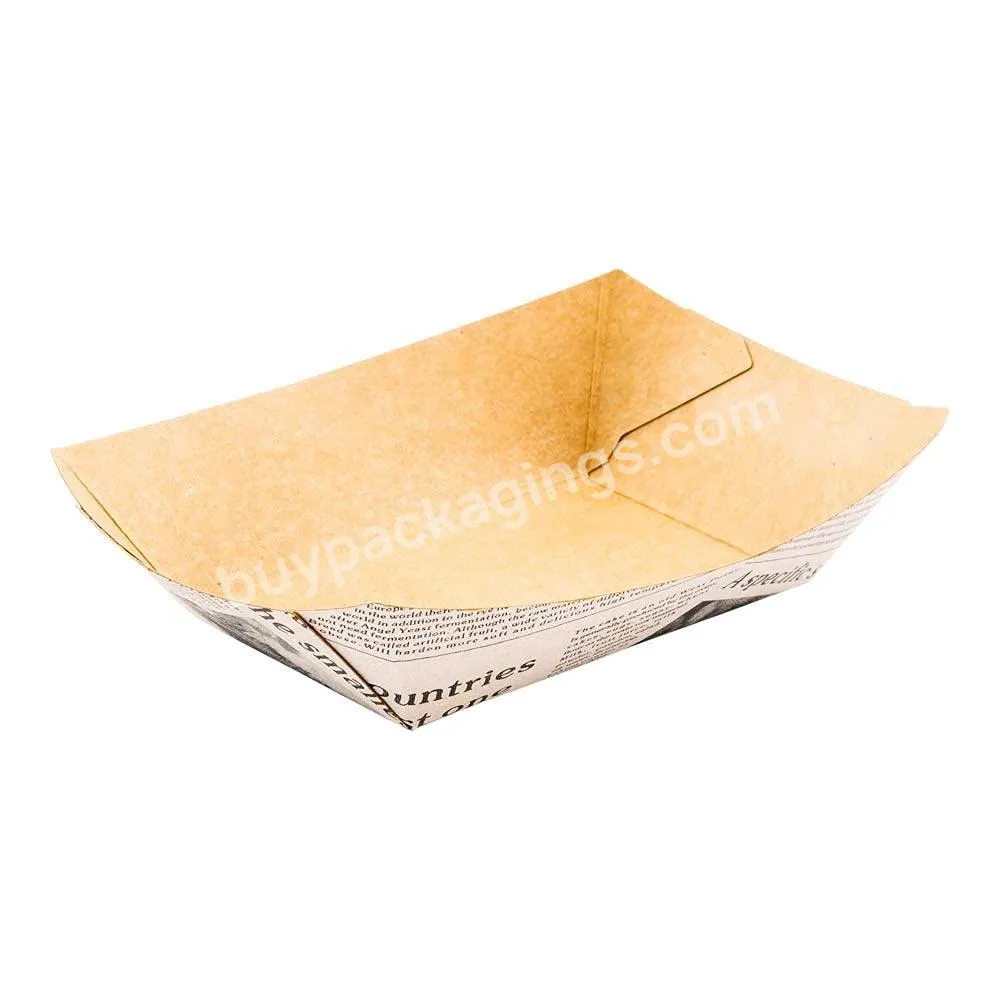 Hot Selling Food Packaging Boat Trays Presentation Paper Bureger Tray Craft Paper 250gsm White Card Paper