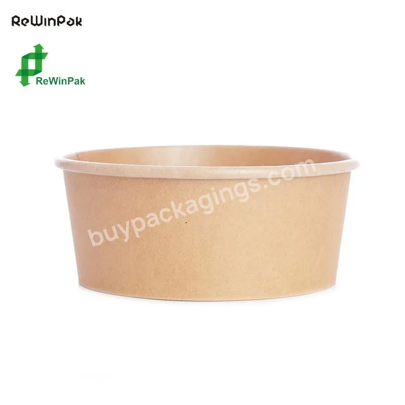 Hot Selling High Quality 12oz 340ml Paper Kraft Soup Bowl Disposable Pe/pla Coated Paper Hot Soup Bowl 500ml