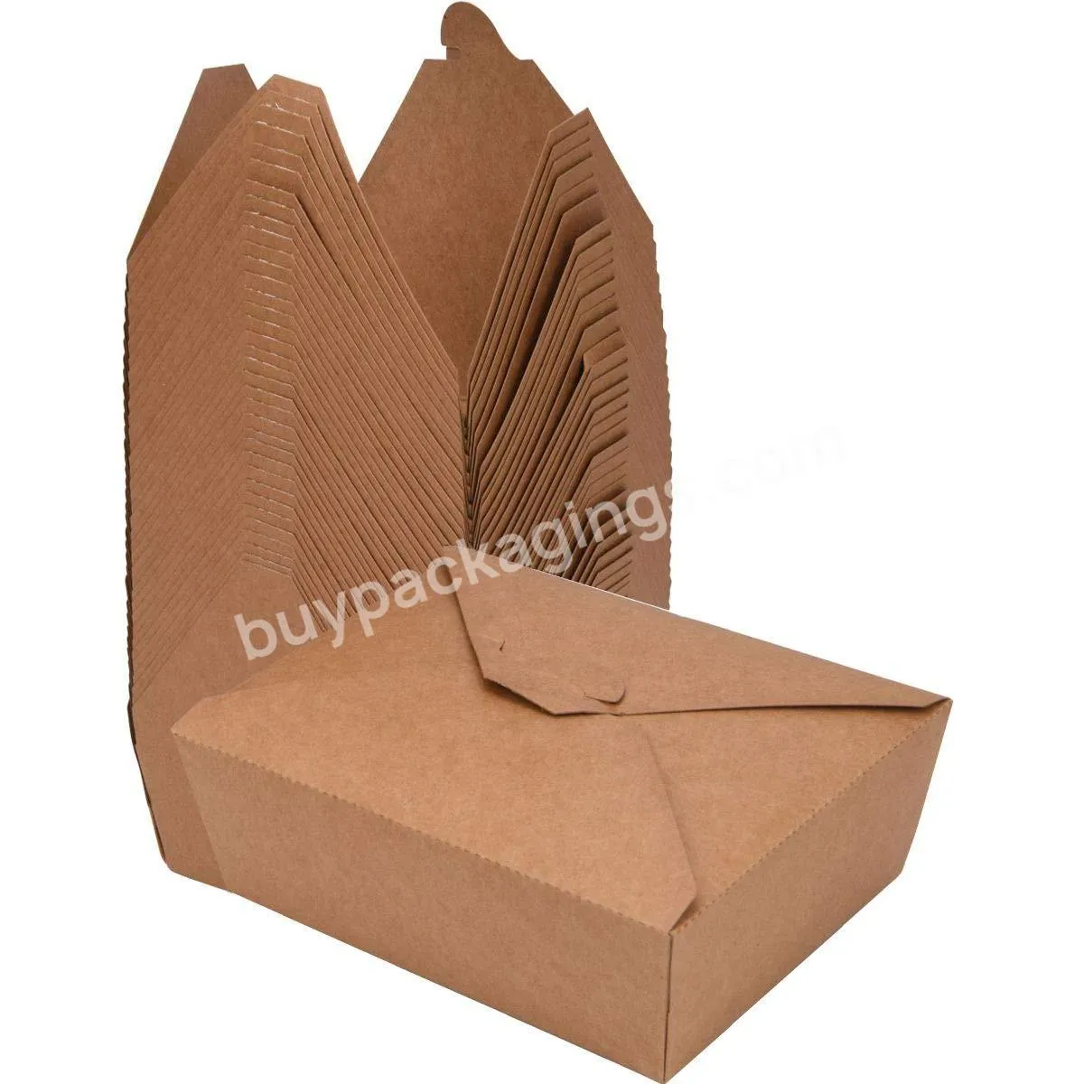 Hot Selling Kraft Paper Food Grade To Go Boxes Restaurant Disposable Food Take Away Lunch Packing Boxes Takeaway Food Box