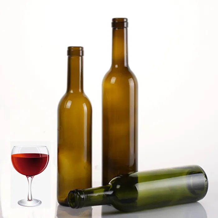 Hot Selling Multi Capacity Glass Bottles For Palm Wine Sweet Red Wine Green Apple Vodka Bottle With Various Lids