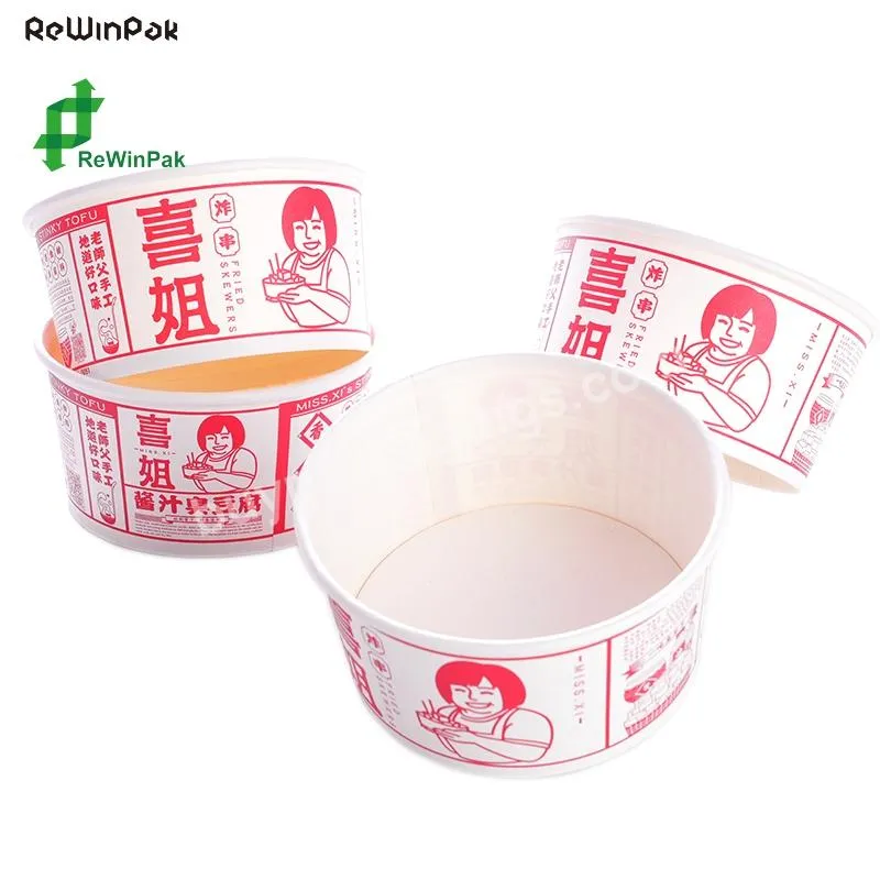 Hot Selling Product In Europe Disposable 500cc Paper Bowl White Customized Printing Logo Disposable Bowl For Salad