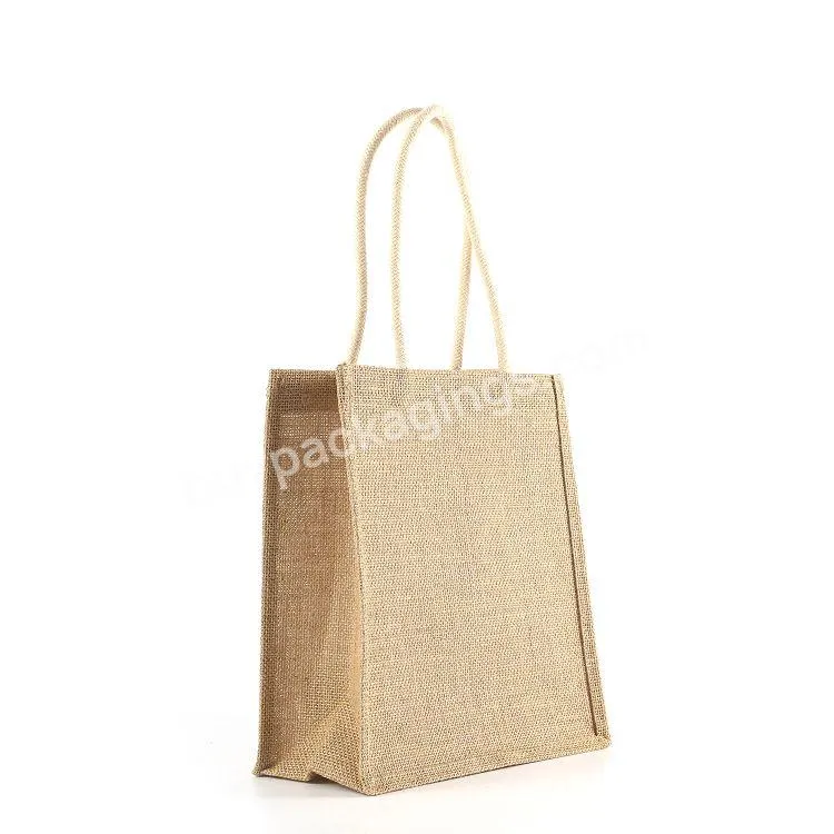 Hot Selling Reusable Natural Non Woven Canvas Cotton Custom Logo Printed Jute Shopping Bag