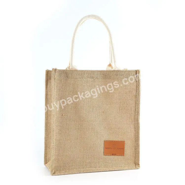 Hot Selling Reusable Natural Non Woven Canvas Cotton Custom Logo Printed Jute Shopping Bag