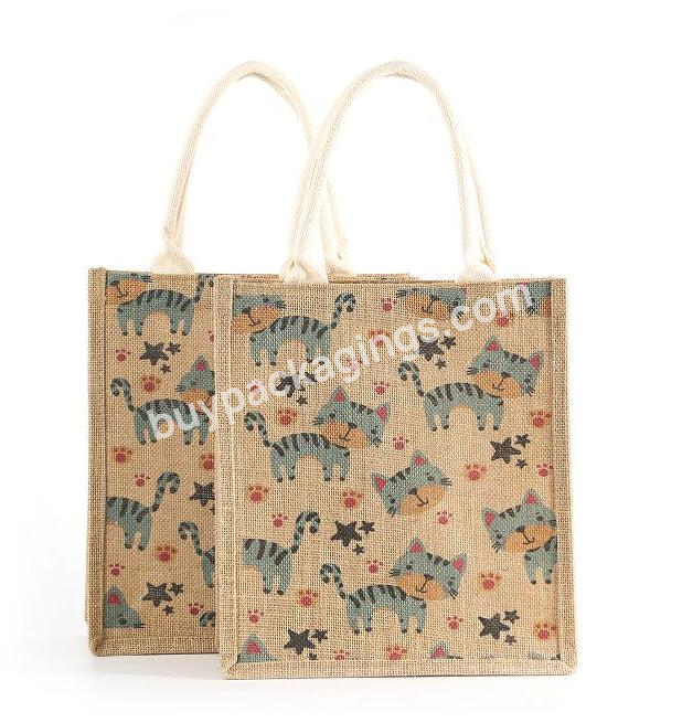 Hot Selling Trending 2022 Factory Wholesale Bulk Organic Jute Tote Customized Logo Shopping Bags