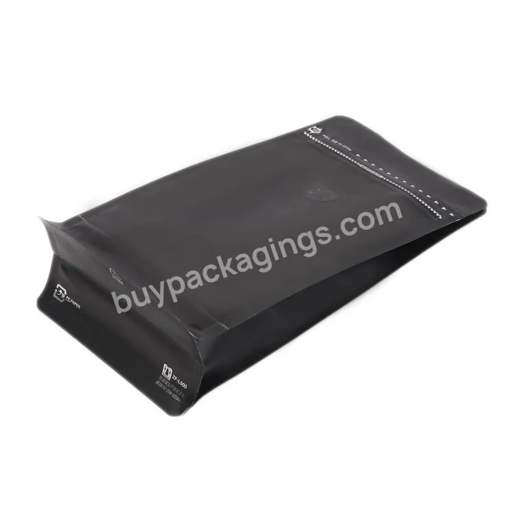 In Stock Food Grade Matte Black 250g 500g Coffee Bag With Zipper And Valve