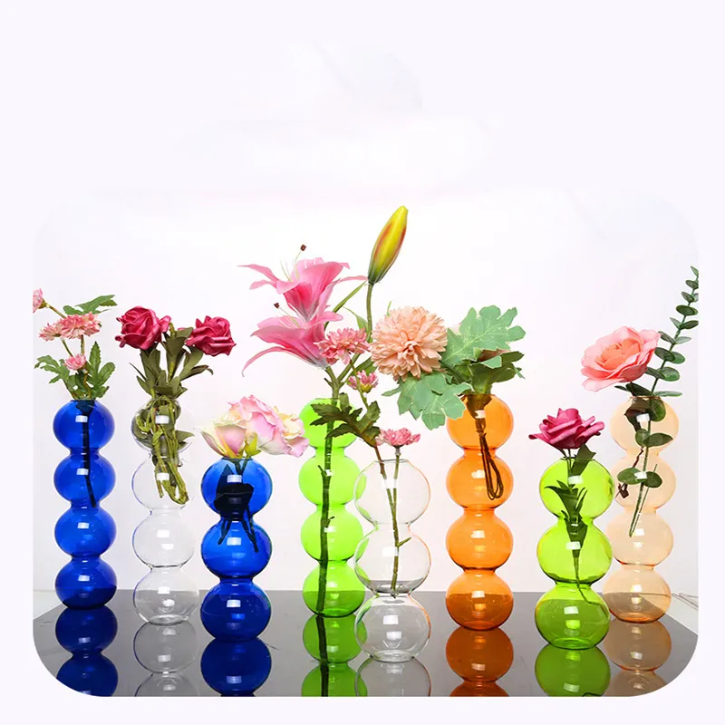 INS Bubble Vase Flower Arrangement Hydroponic Minimalist Creative Nordic Home Decoration Glass Bottles