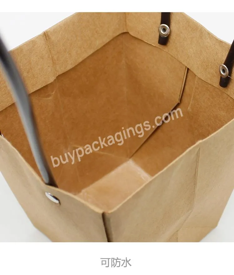 Jaywood 2023 Cheap Price Square Brown Gifts Box Packaging Custom Kraft Paper Bag With Handle