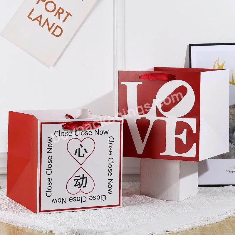 Jaywood 2023 Customize Printed Letter Bag Flower Luxury Matte Kraft Paper Bags Gifts Box