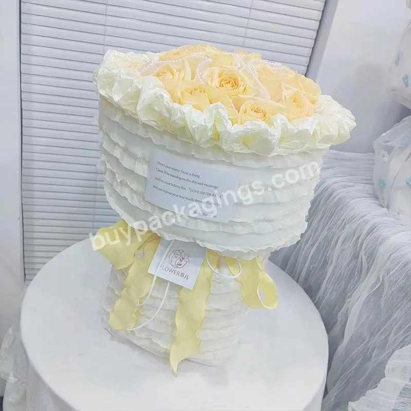 Jaywood Factory Hot Selling 2.5cm Lace Wave Flower Packaging Ribbon Bouquet Packaging Ribbon