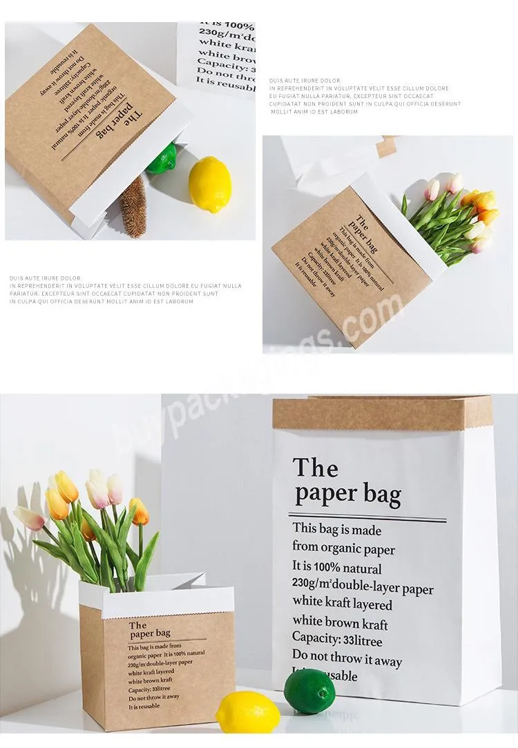 Jaywood High Quality Dried Flower Packaging Bag Ins Net Flower Hug Bag Portable Kraft Paper Bag Bouquet Interior Decoration