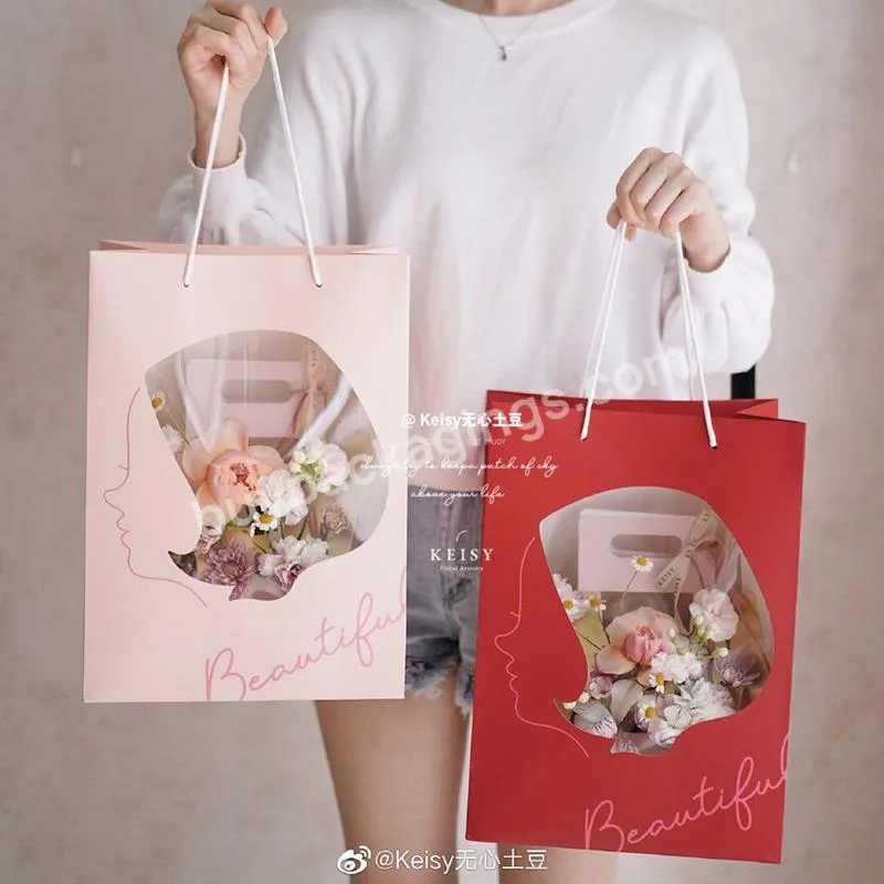Jaywood New Design Mother's Day Gift Window Tote Bag Flower Bags Florist Clothing Store Souvenir Bag