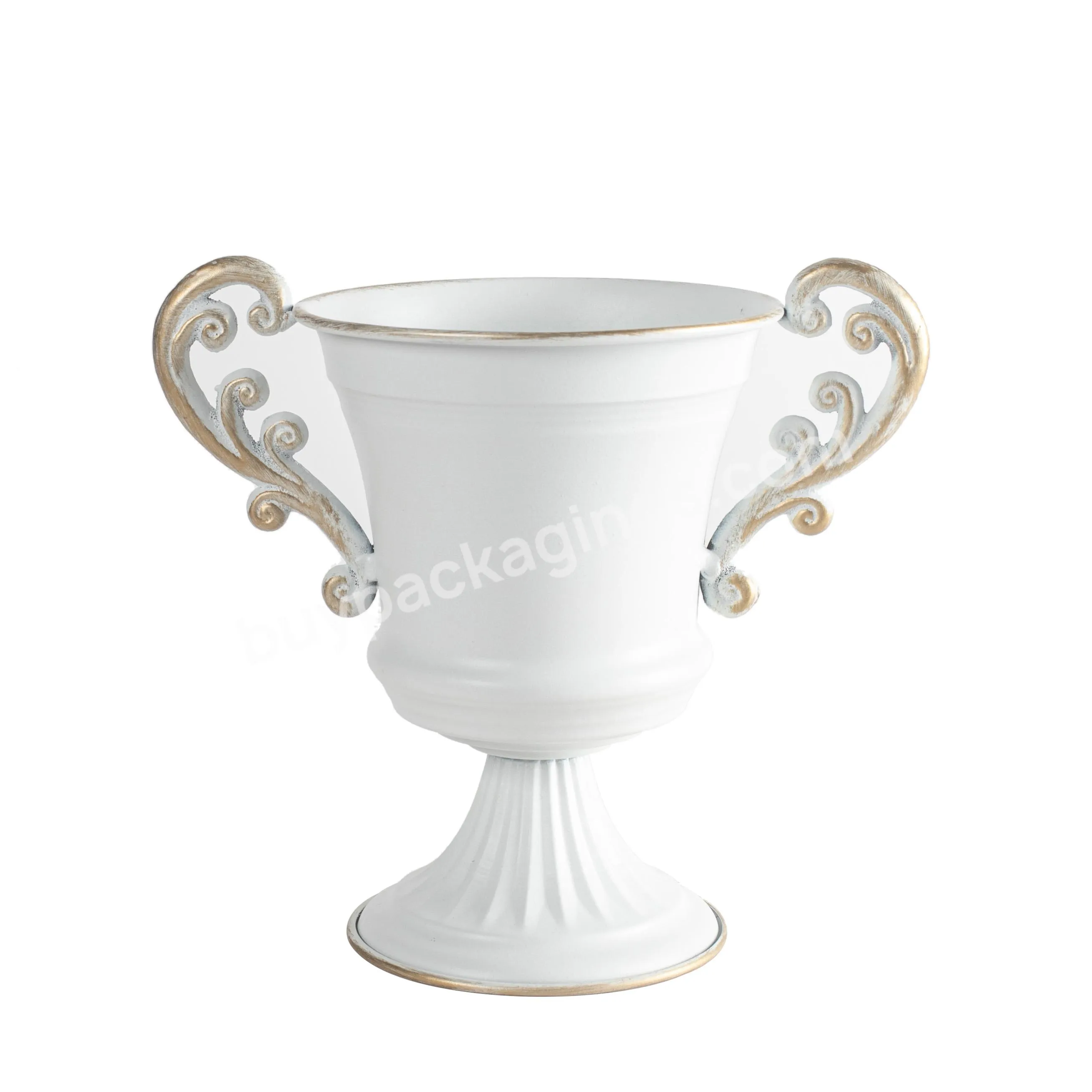 Jaywood White-gold Metal Flower Vase Wedding Photography Decorative Props