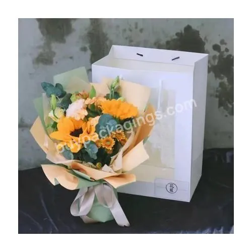 Jaywood Window Packaging Bouquet Paper Carry Hanging Floral Gift Bags For Luxury Flowers