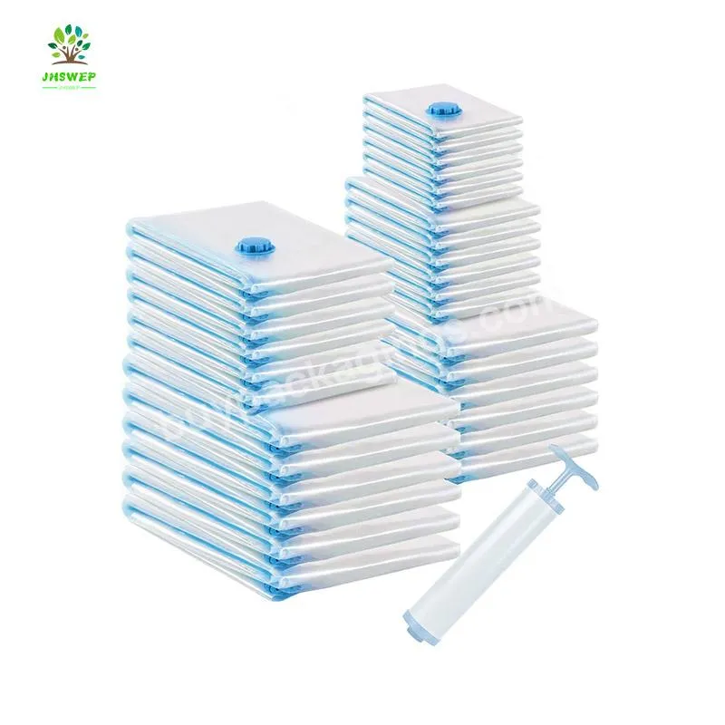 Jhsw Transparent Clothes Compression Vacuum Storage Bag Set With Pump - Buy Zipper Bag,Biodegrad Zipper Bag,Frosted Zipper Bag.