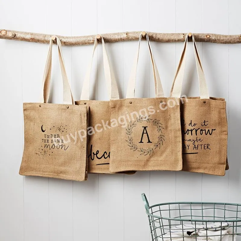 Jute Shopping Market Factory Tote Sustainable Foldable Packing T Shirt Eco Friendly Burlap Bag