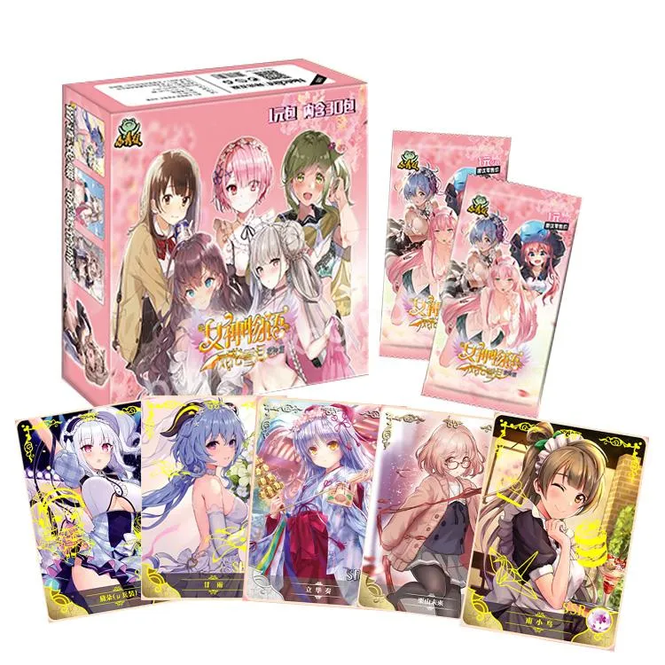 Kawaii Japanese Anime Goddess Story Collection Rare Cards Box Child Kids Birthday Gift Game Collectibles Cards For Children Toys