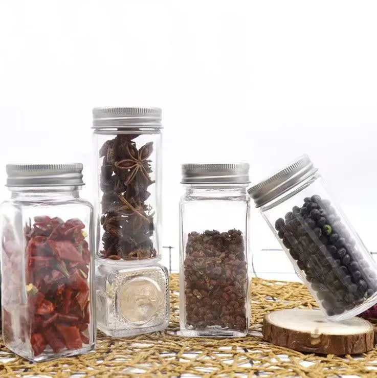 Kitchen Empty Storage Container Seasoning Bottles Pepper 4oz 120ml Spice Bottles Glass Jar Storage Jar