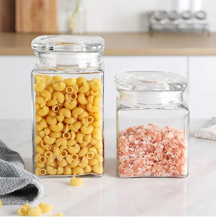 Kitchen High Quality High Borosllicate Large Airtight Storage Food Spice Square Glass Jars