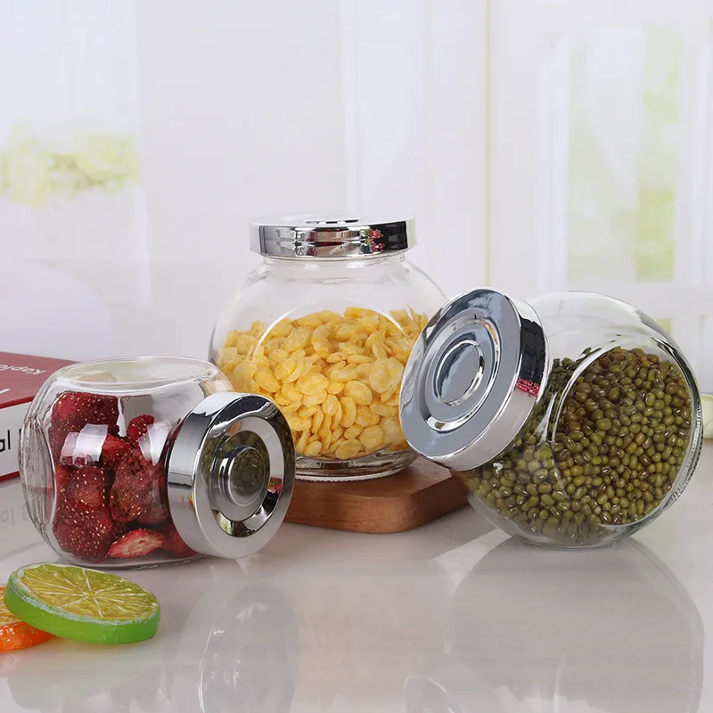 Kitchen Spice Storage Jars Round Condiment Spice Bottle Glass Seasoning Bottle For Sale