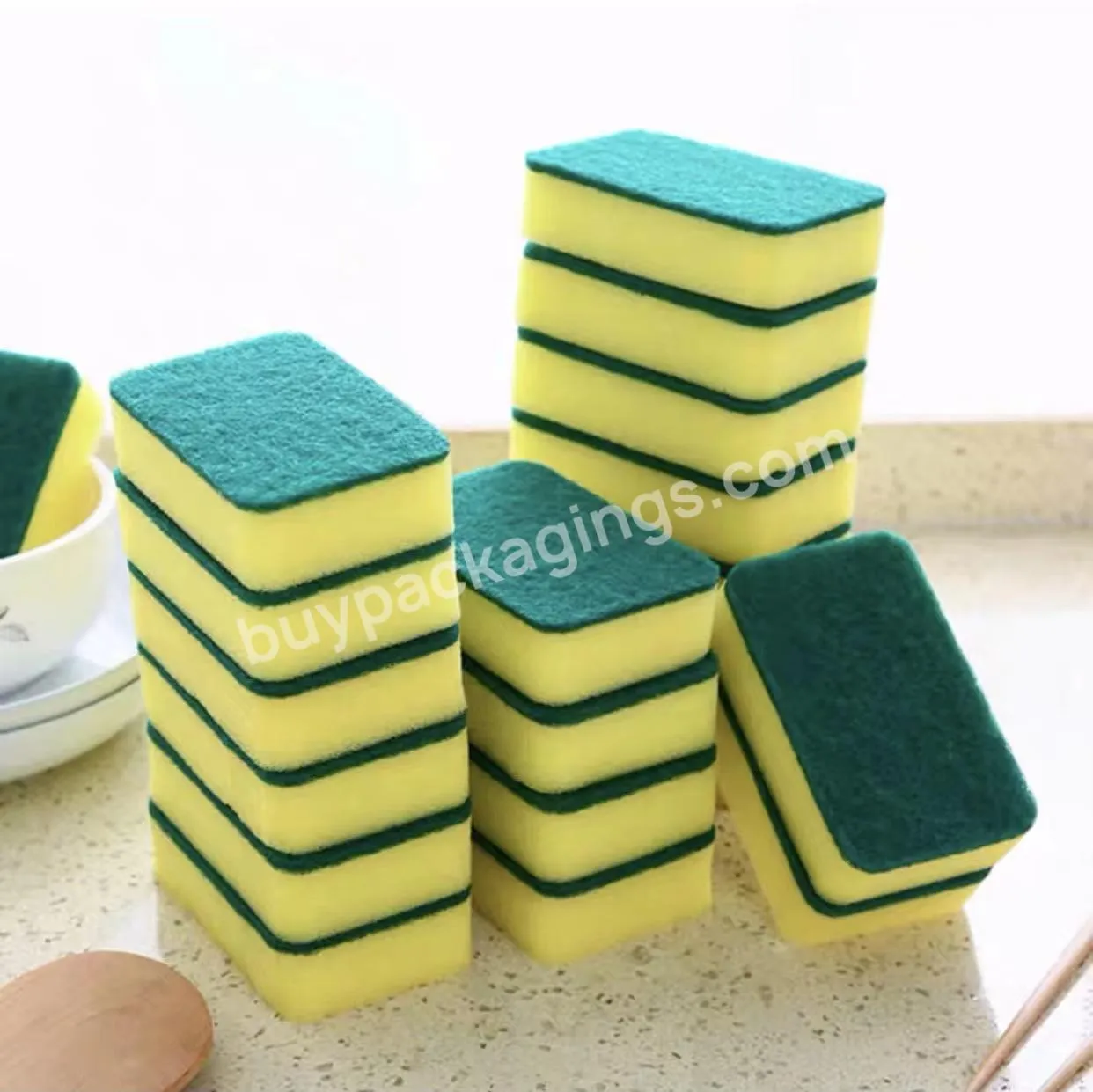 Kitchen Supplies Dishwashing Sponge Multifunctional Household Cleaning And Decontamination Double-sided Cleaning Cloth Pot