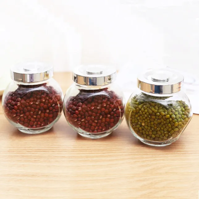 Kitchen Transparent Condiment Bottles Spice Seasoning Salt Pepper Glass Storage Jar