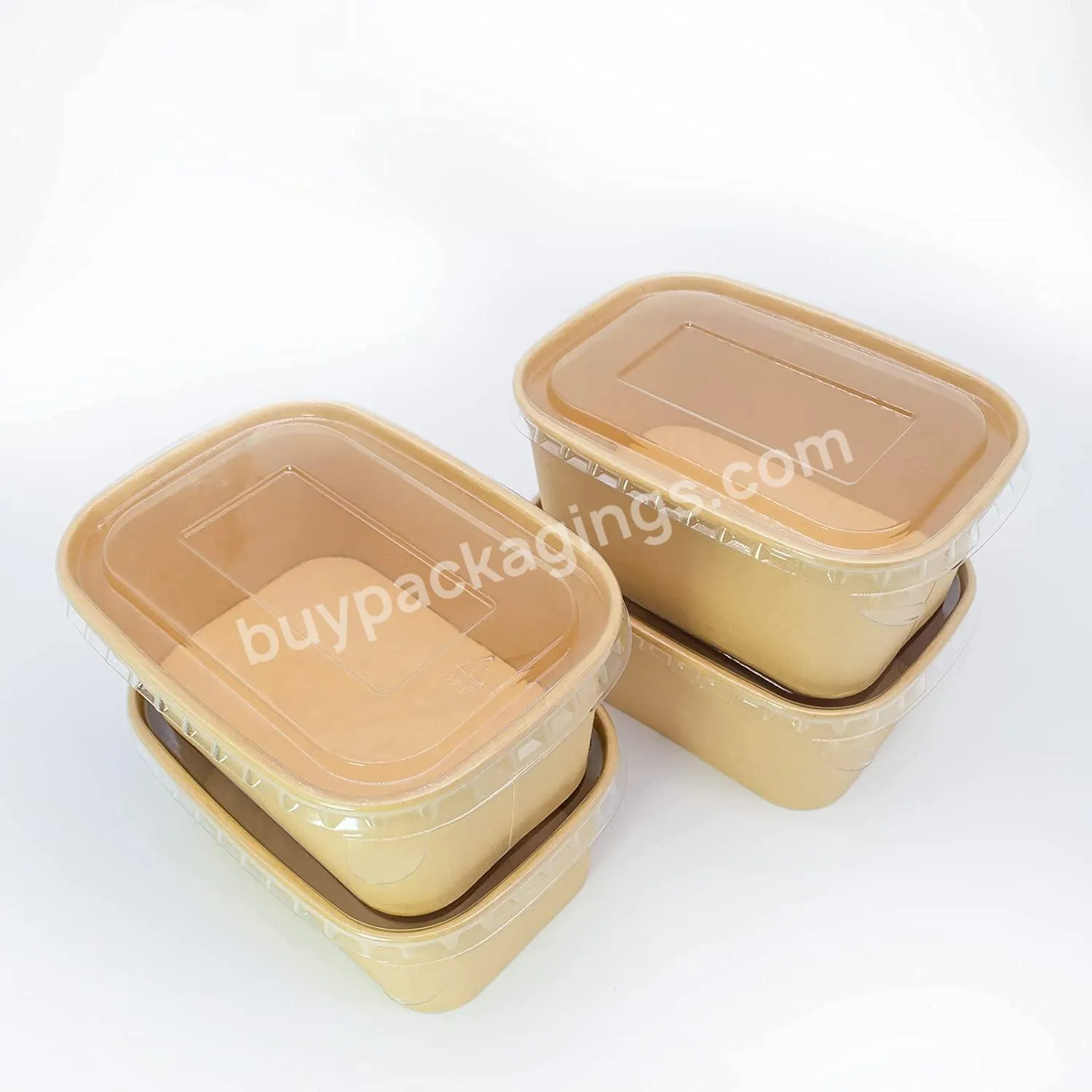 Kraft Paper Bowls With Lids Square - Disposable Paper Food Containers - Soup Bowls For Restaurants And Takeouts - Buy Paper Bowls,Extra Large Salad Bowl,Disposable Soup Bowl.