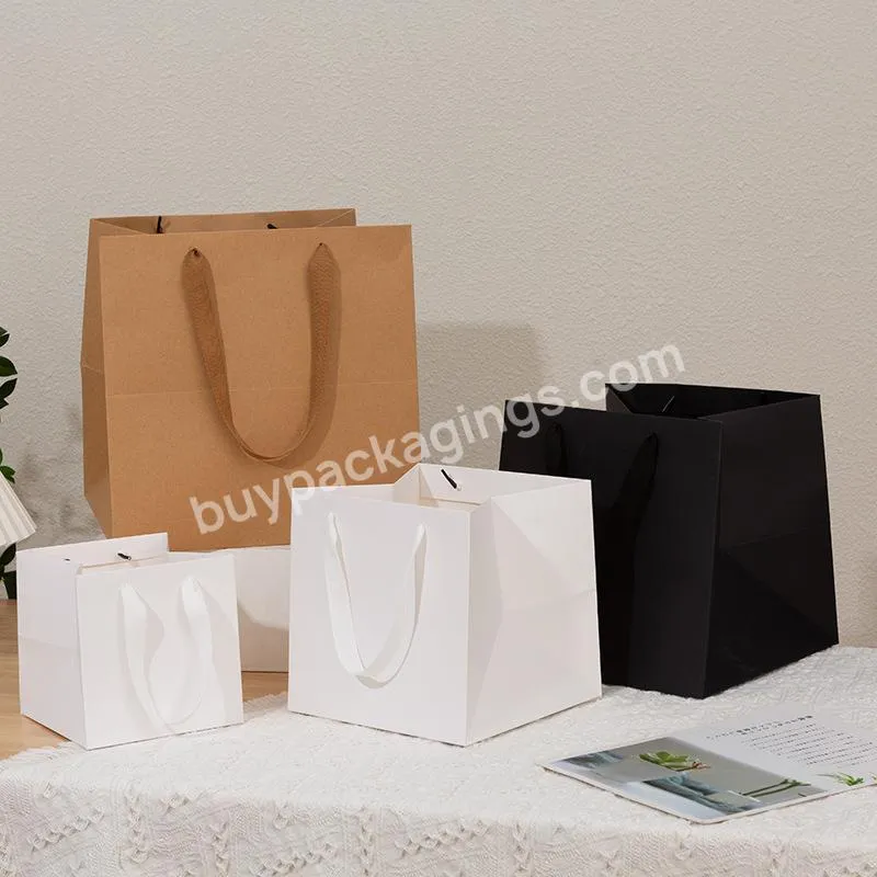 Kraft Paper Gift Recycled Paper Bag Boutique Paper Self Sealing Bag Disposable Plastic T Shirt Shopping Bags Wholesale