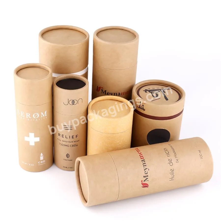 Kraft Round Box Tissue Packaging Coffee Tea Food Grade Paper Tube Long White Poster Candle Telescopic Cylinder Tube