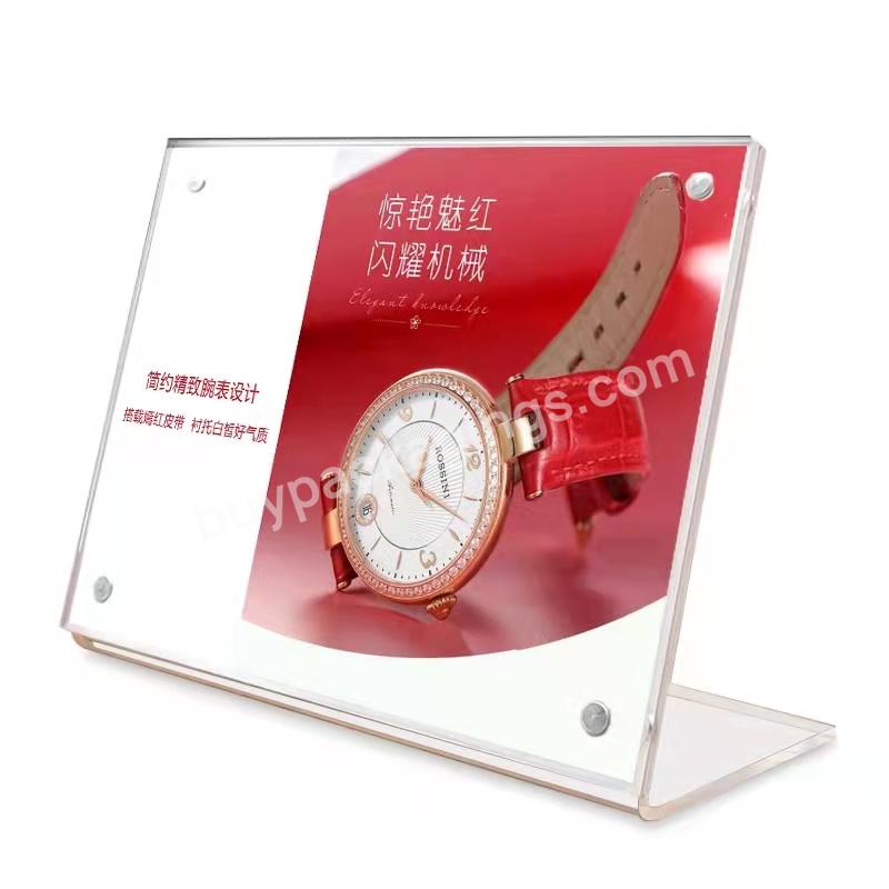 L-type Customized Desktop Transparent Price Label Rack Wine Sign A4/a5/a6 Acrylic Free Standing Acrylic Table Stand Menu Holder - Buy Clear Acrylic A4 Size T Shaped Menu Hoder Display Stand,Customized Acrylic L-shaped Sign Stand Holder Menu Stand Wit