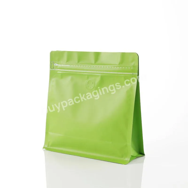 Laminated Stand Up Flat Bottom Eight Side Sealed Tea Coffee Packaging Bag With Valve