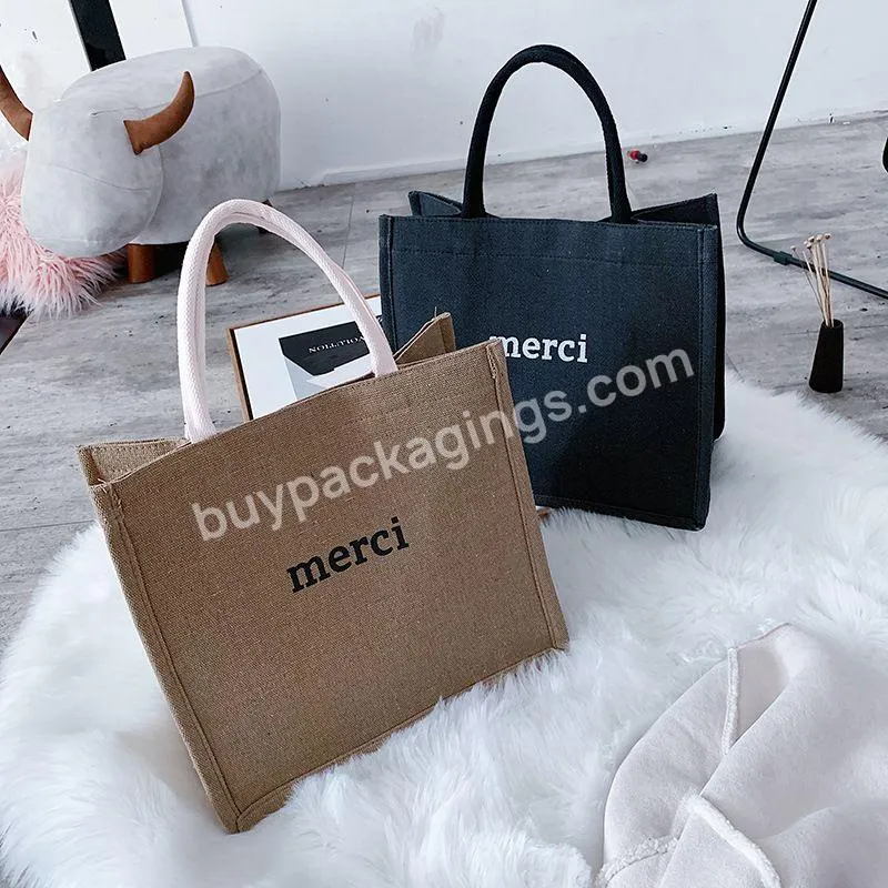 Large Capacity Tote Bags Fashion Cotton Linen Handbag Simple Casual Letter Printing Female Shopping Bag Shoulder Bags