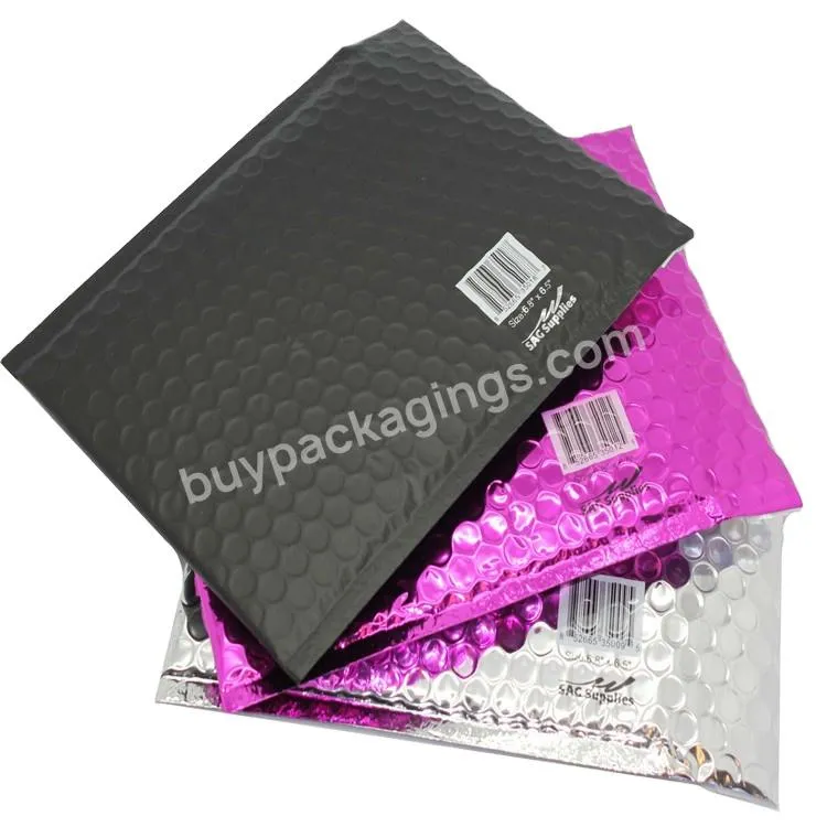 Laser Padded Envelope Pink Metallic Holographic Bubble Mailer 9x7 Inch