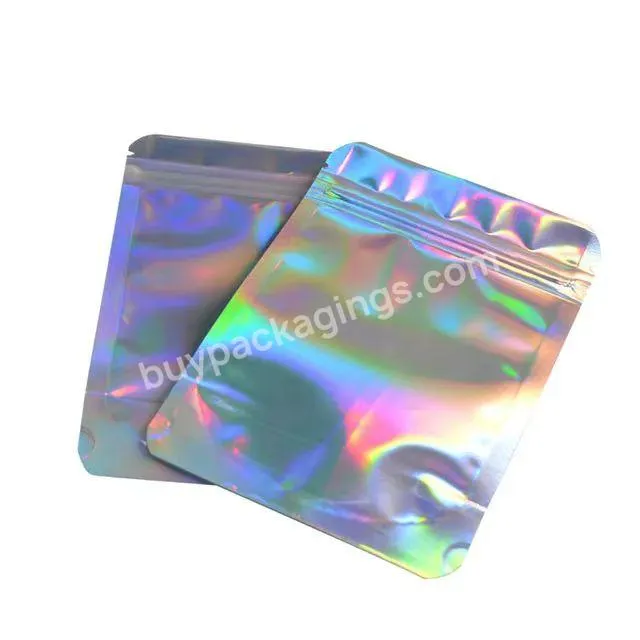 Laser Rainbow Yin And Yang Ziplock Stand Up Bag Translucent Flashing Magic Color Jewelry Packaging Bag