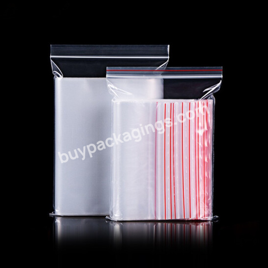 Ldpe Transparent Clear Ziplock Zipper Bags Pe Plastic Zip Lock Bag