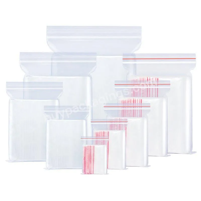 Ldpe Transparent Clear Ziplock Zipper Bags Pe Plastic Zip Lock Bag