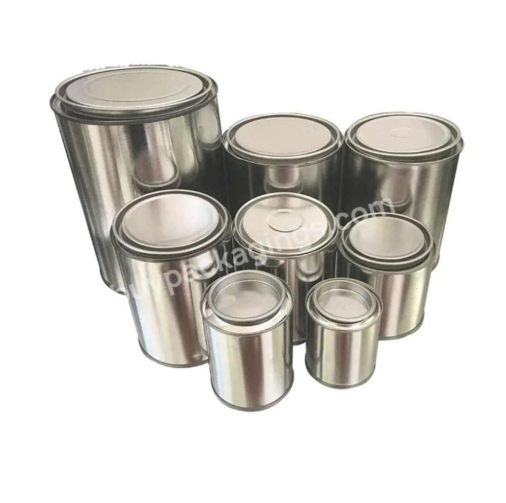 Lever Lid Metal Round Packing For Glue And Coating Candle Tin Cans