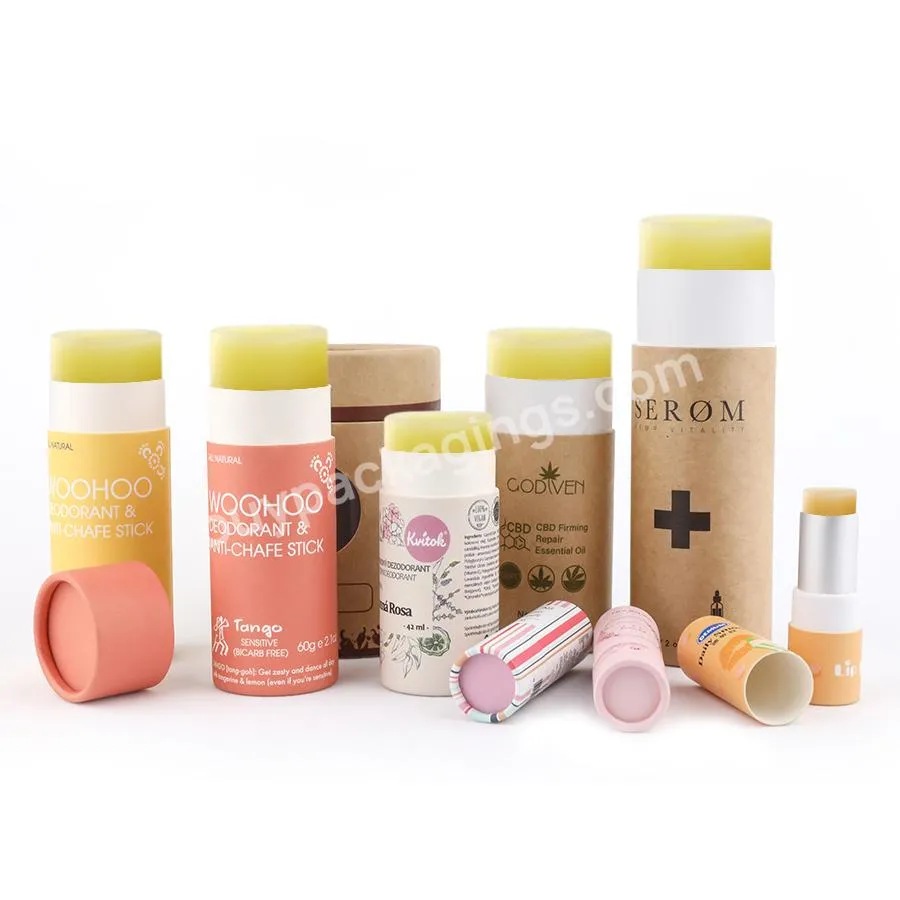 Lip Balm Paper Tubes Kraft Push Up Containers Deodorant Stick Eco Friendly Packaging Biodegradable Packaging Paper Tube