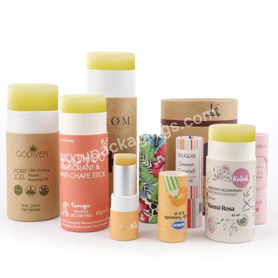 Lip Balm Paper Tubes Kraft Push Up Containers Deodorant Stick Eco Friendly Packaging Biodegradable Packaging Paper Tube