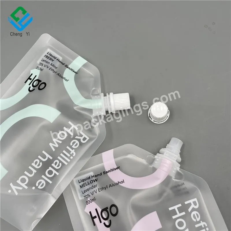Liquid Refill Pouch 100g 200g Cosmetic Doypack With Spout Eco-friendly Plastic Stand Up Refillable Packaging Bags