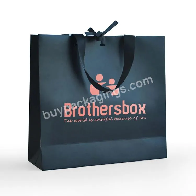 Logo Printed Luxury Grocery Paper Clothing Shopping Paper Bags For Clothes Shop