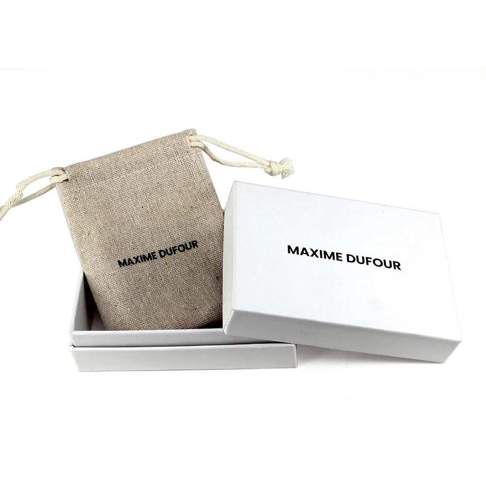 Luxurious White Jewelry Pouch Bag With jewelry box packaging