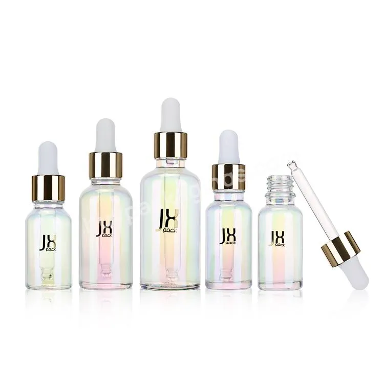 Luxury 5ml 10ml 15ml 20ml 30ml 50ml 100ml Serum Pipette Bottles Gold Silver Cosmetic Essential Oil Dropper Glass Bottle