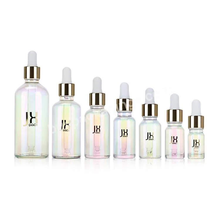 Luxury 5ml 10ml 15ml 20ml 30ml 50ml 100ml Serum Pipette Bottles Gold Silver Cosmetic Essential Oil Dropper Glass Bottle