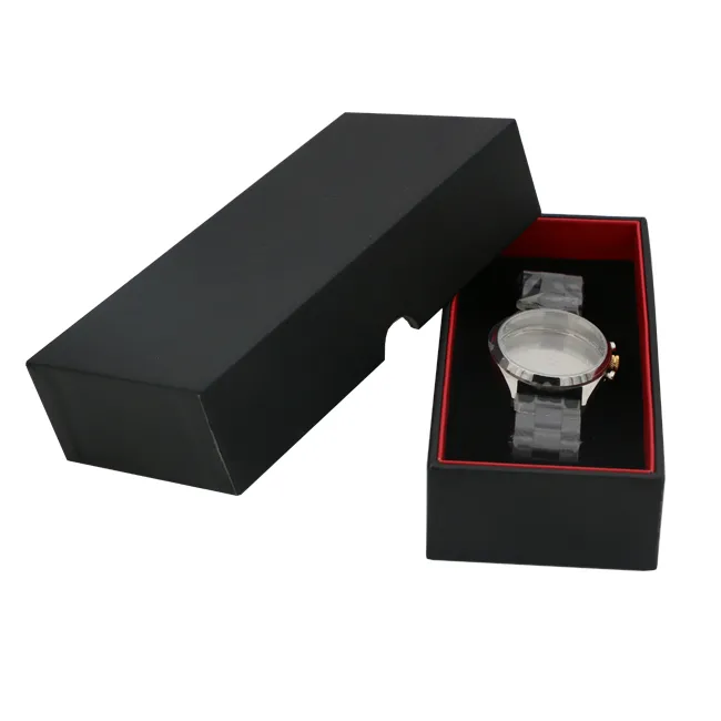 luxury black cardboard packaging custom gift strap watchbox oem paper watch box logo