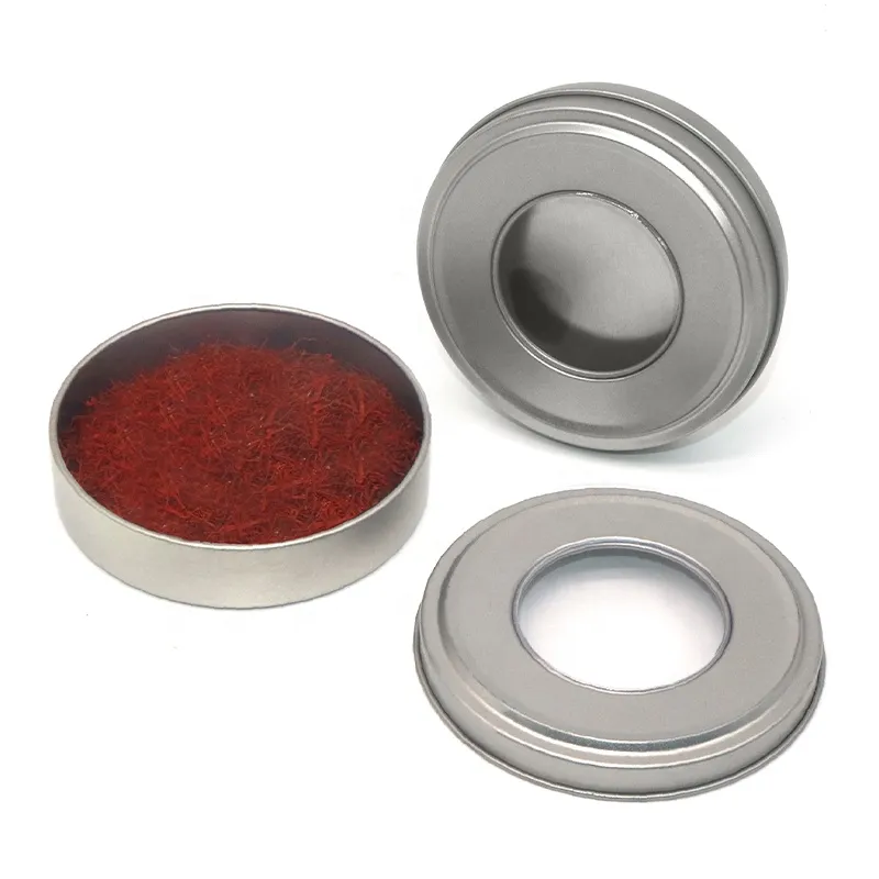 Luxury Blank Saffron Mini Tin Box 1g 2g 3g 5g 10g Saffron Threads Tin Round Saffron Packaging Tin Cans For Gift