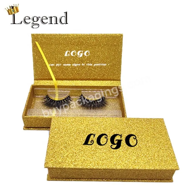 Luxury Custom Logo Design Full Color Printing In Stock Cosmetic Empty EyeLash Cardboard Packaging Lashes Box