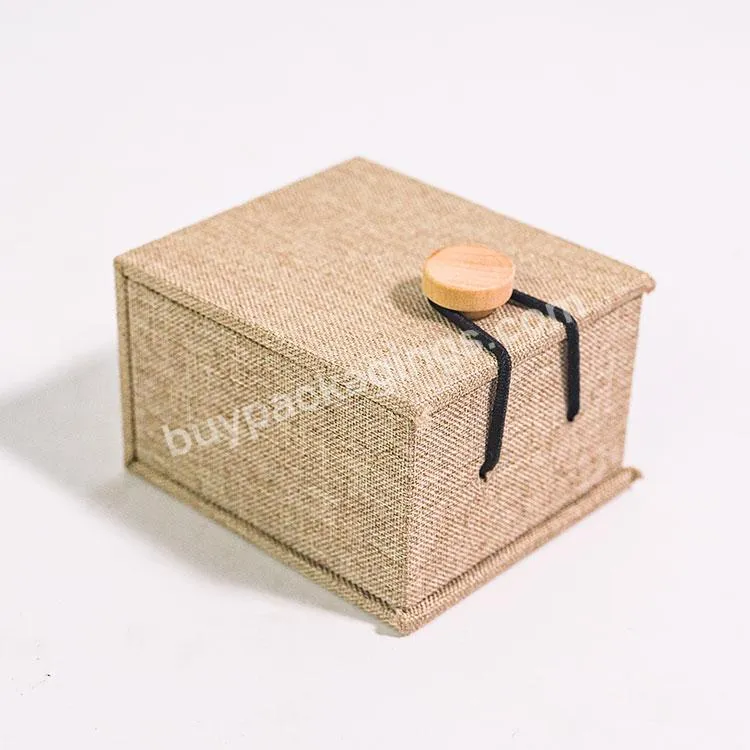 Luxury Custom Logo Linen Covered Wedding Jewelry Gift Packaging Box