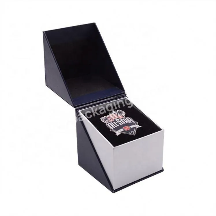 Luxury Custom Logo Rigid Cardboard Unique Design Gift Box Badge Box Brooch Box Packaging